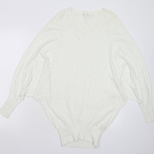 NEXT Womens White  Knit Pullover Jumper Size XS  - Oversized