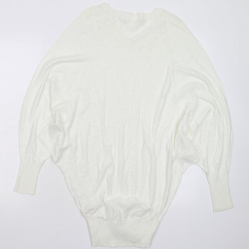 NEXT Womens White  Knit Pullover Jumper Size XS  - Oversized