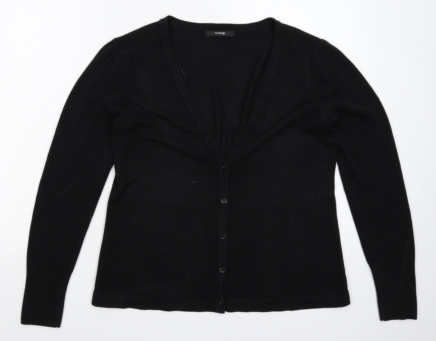George Womens Black  Knit Cardigan Jumper Size 14