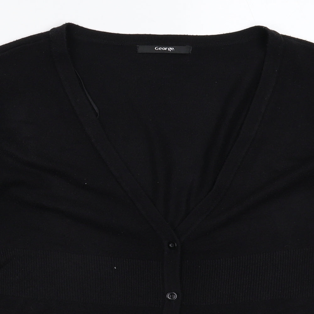 George Womens Black  Knit Cardigan Jumper Size 14