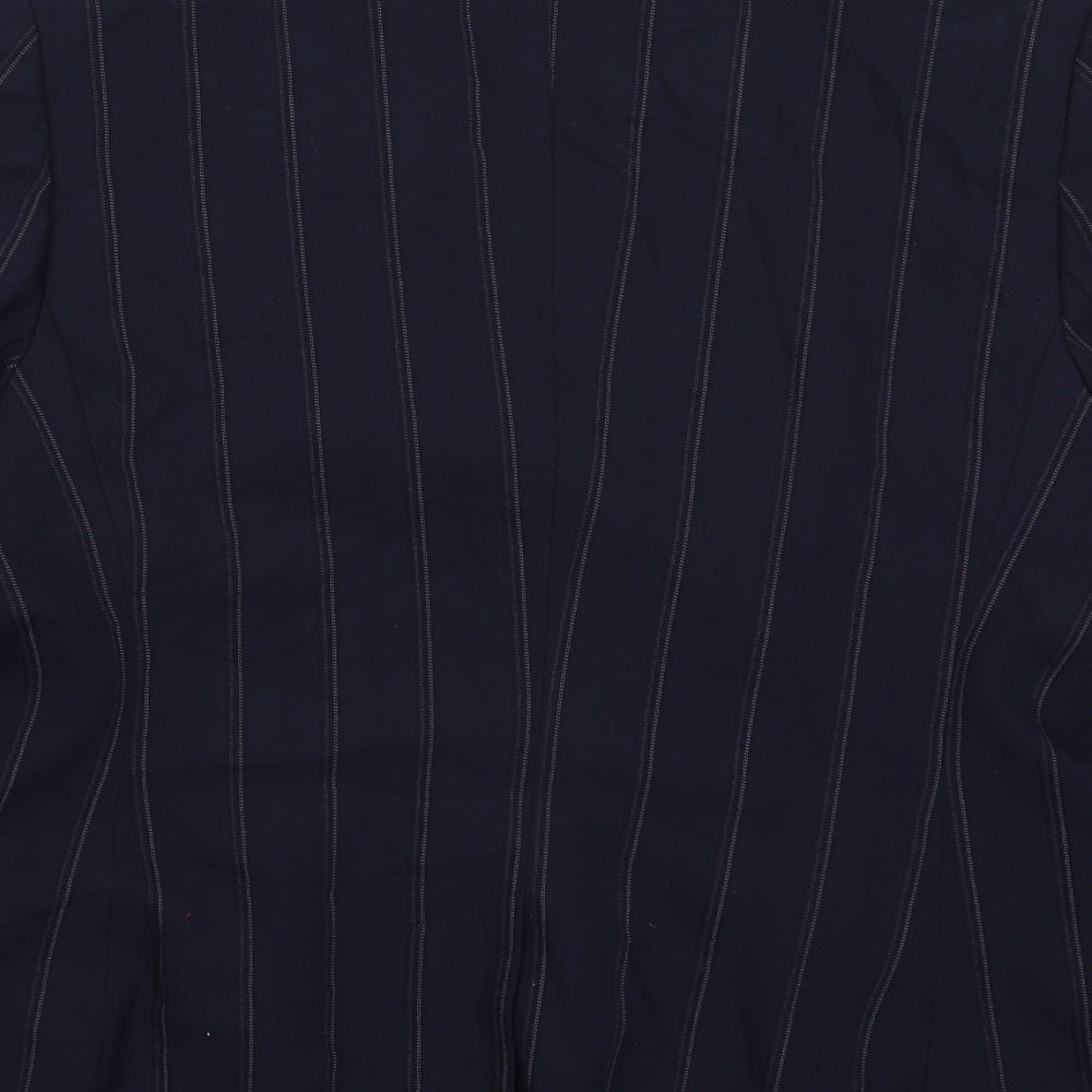 NEXT Womens Blue Striped  Jacket Suit Jacket Size 18