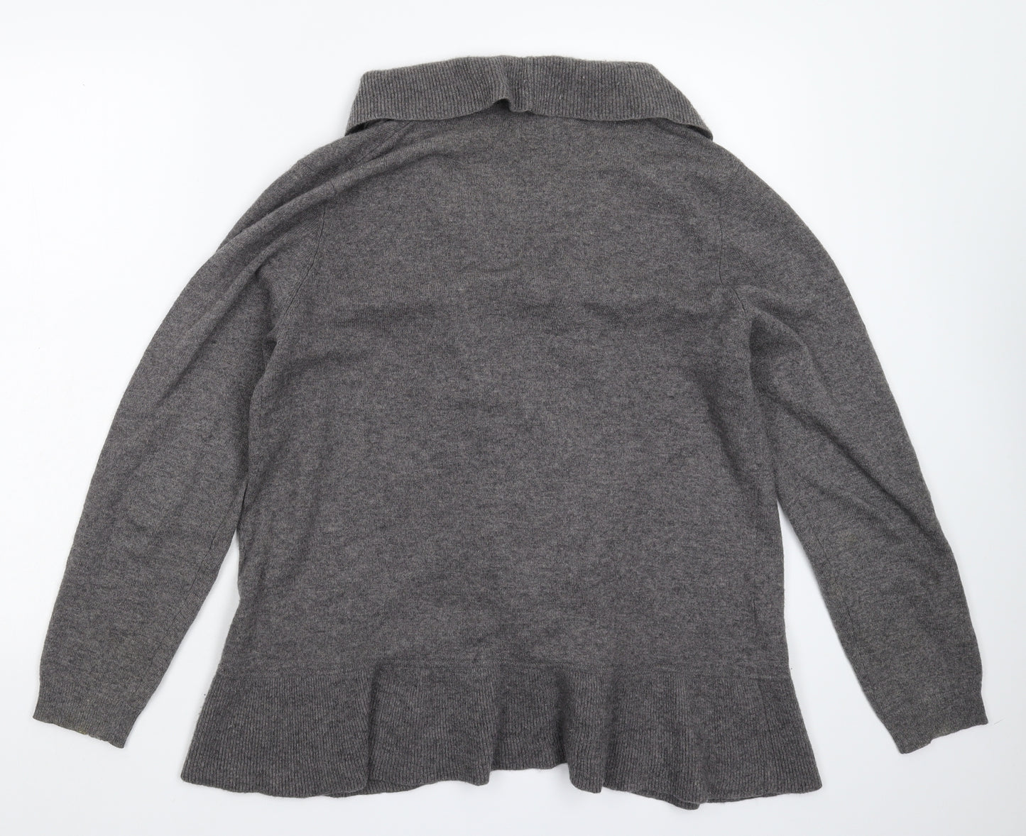 Peter Hahn Womens Grey  Knit Cardigan Jumper Size L