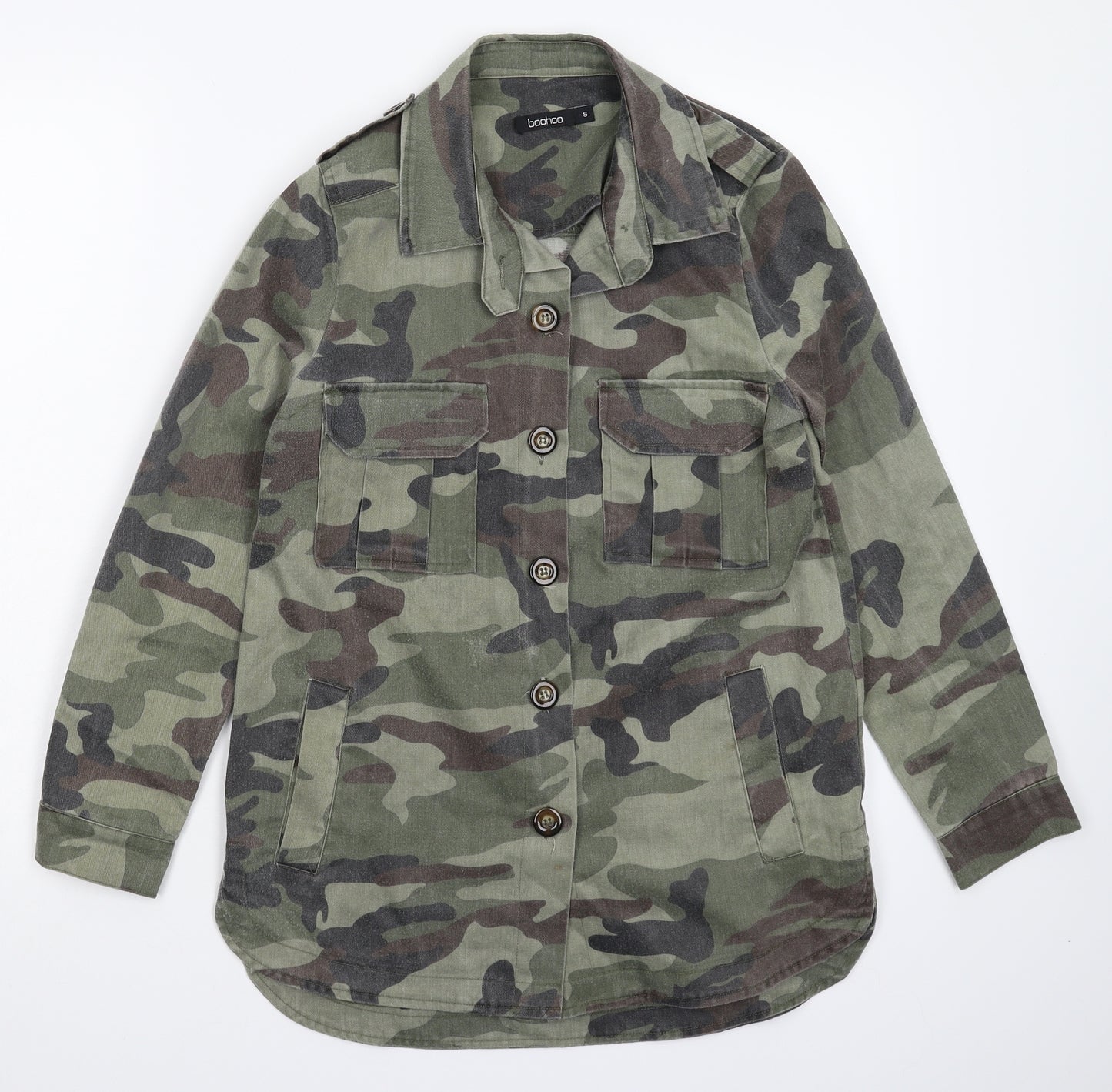 Boohoo Womens Multicoloured Camouflage  Jacket  Size S  - Overshirt