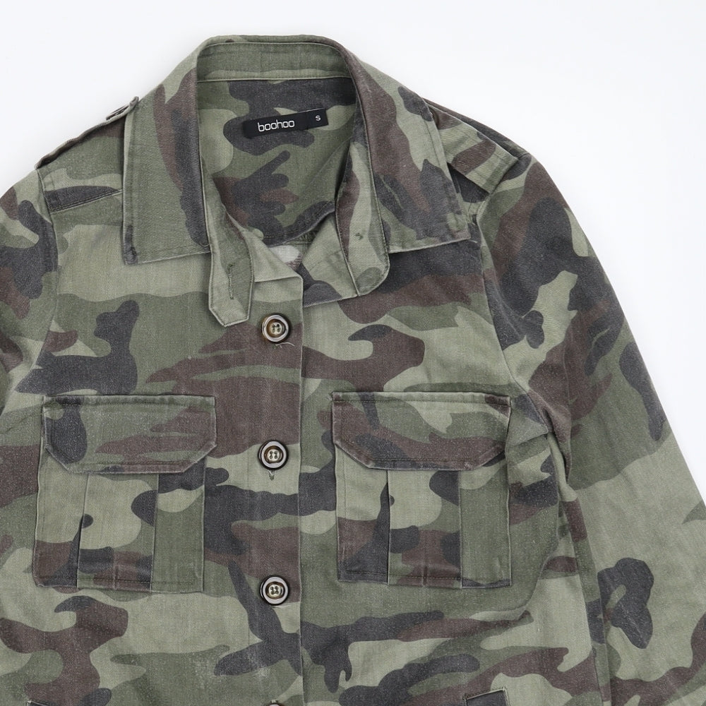 Boohoo Womens Multicoloured Camouflage  Jacket  Size S  - Overshirt