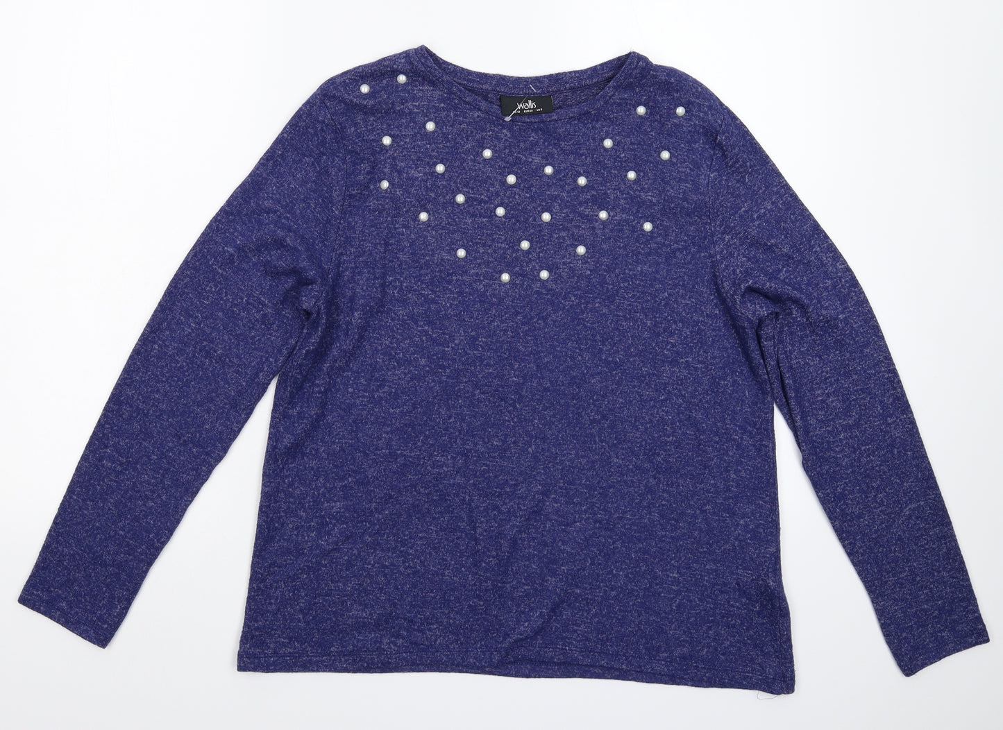 Wallis Womens Blue  Knit Pullover Jumper Size 12