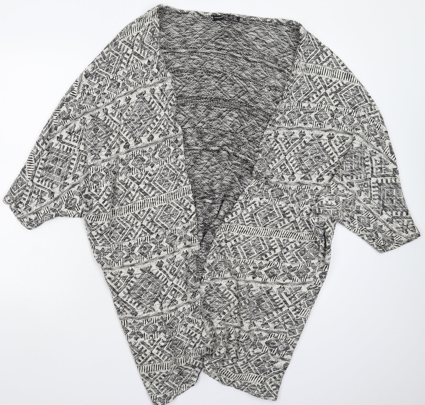 Atmosphere Womens Grey Geometric Knit Cardigan Jumper Size M  - Oversized