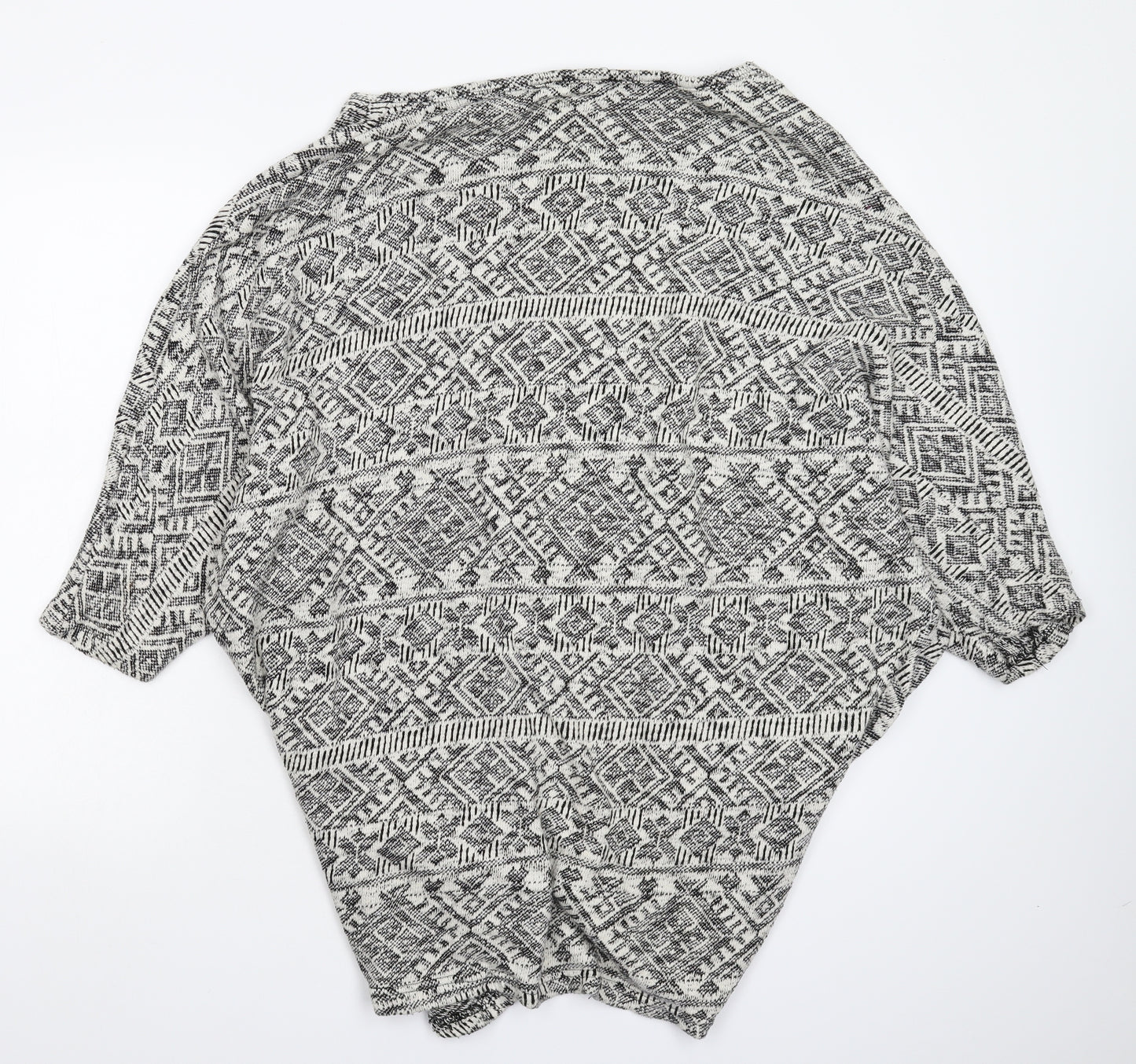 Atmosphere Womens Grey Geometric Knit Cardigan Jumper Size M  - Oversized