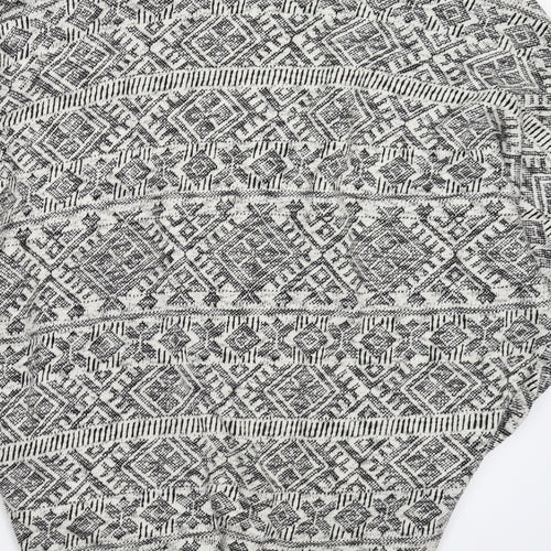 Atmosphere Womens Grey Geometric Knit Cardigan Jumper Size M  - Oversized
