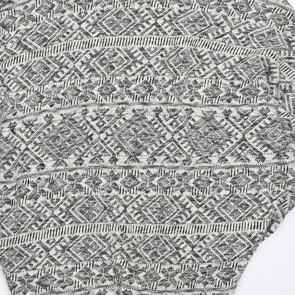 Atmosphere Womens Grey Geometric Knit Cardigan Jumper Size M  - Oversized