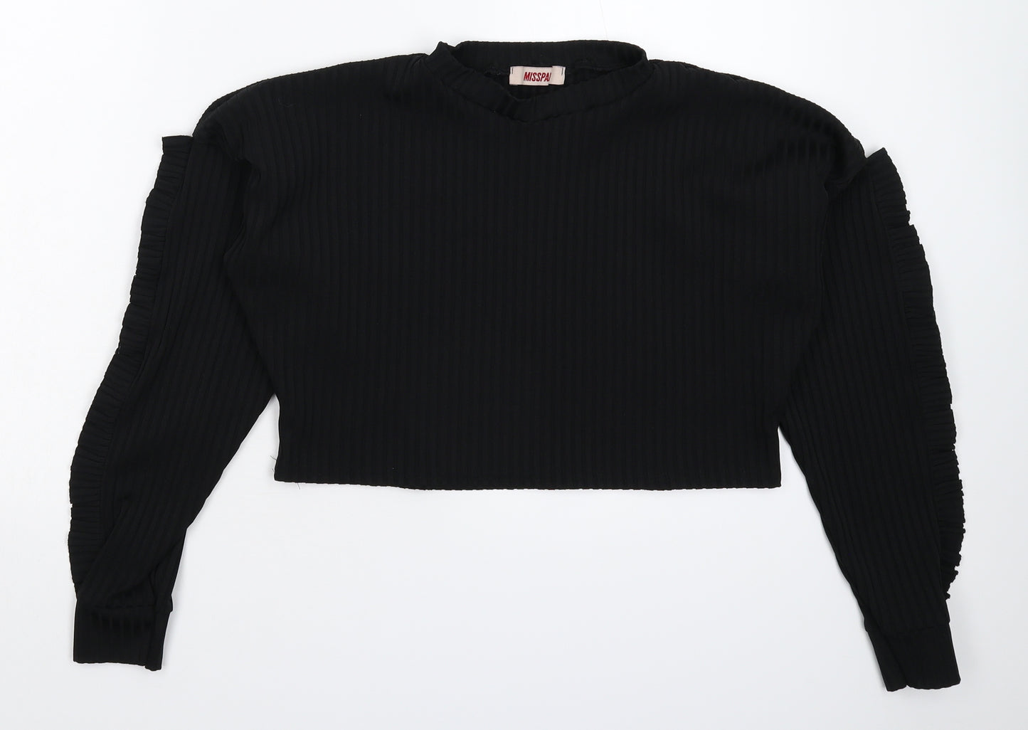 Misspap Womens Black   Basic T-Shirt Size M  - Crop