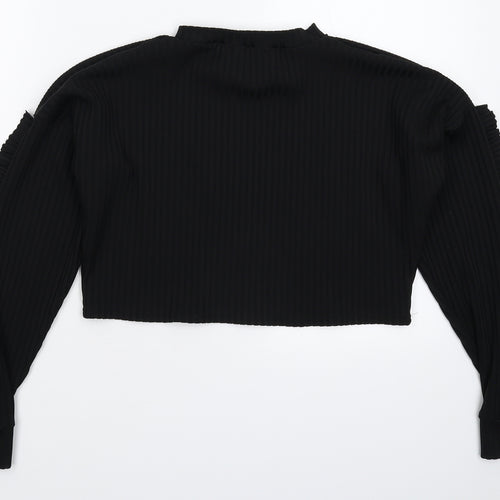 Misspap Womens Black   Basic T-Shirt Size M  - Crop