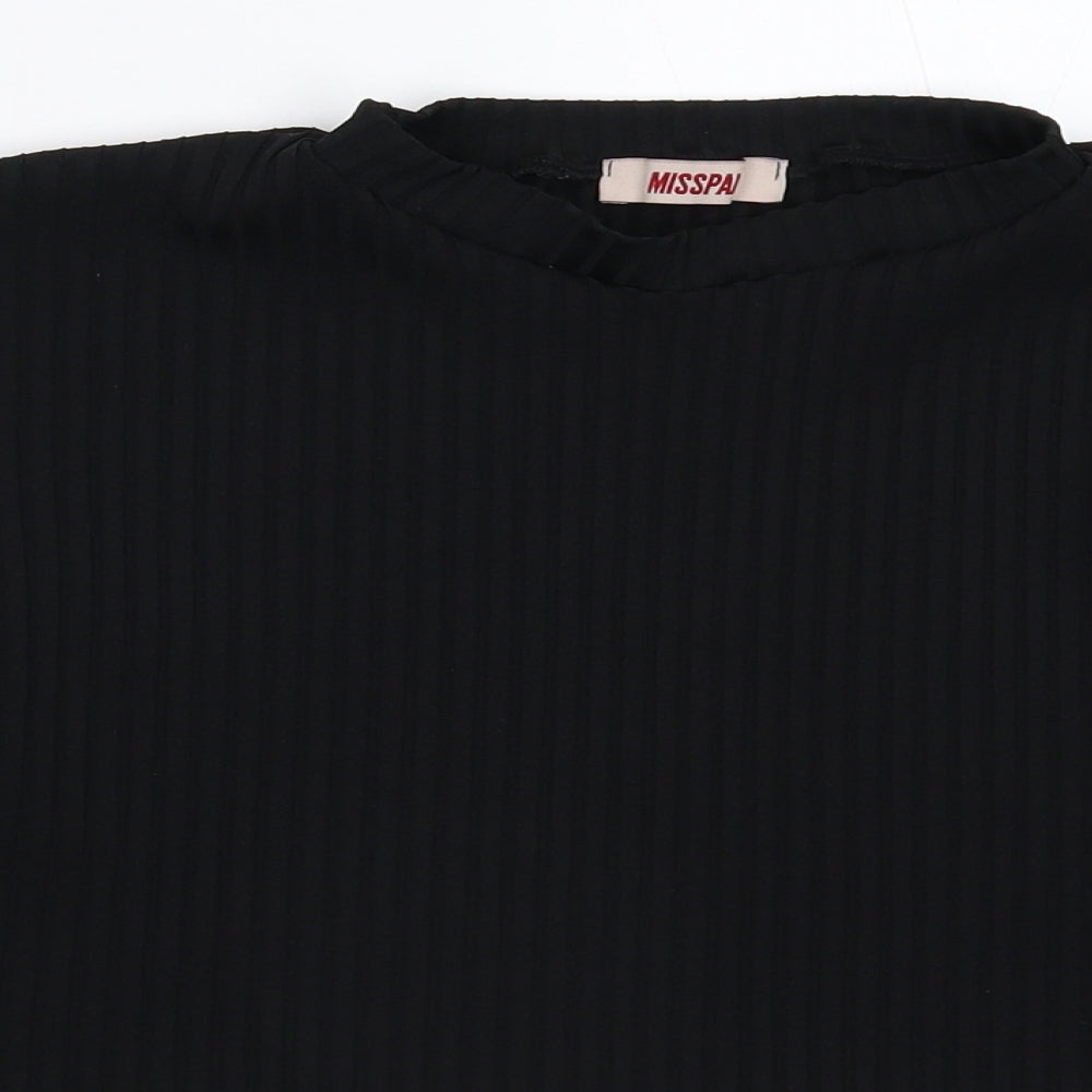 Misspap Womens Black   Basic T-Shirt Size M  - Crop