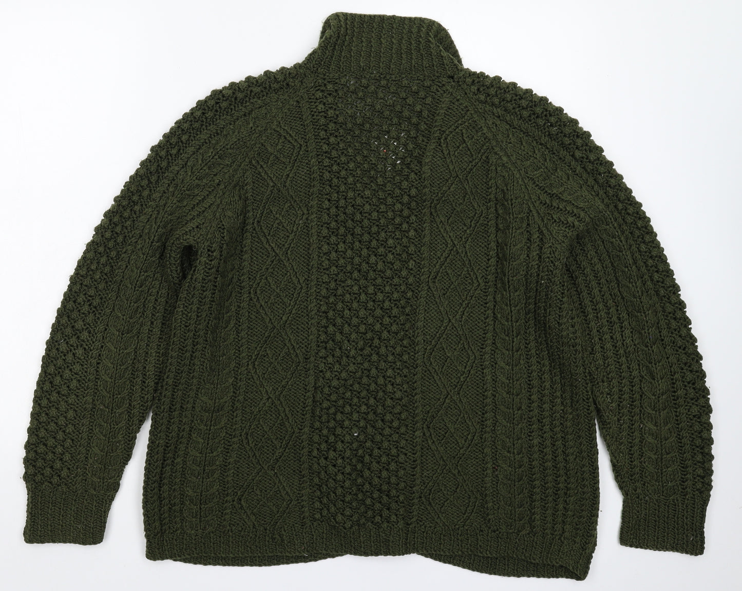 Ruth Womens Green  Knit Cardigan Jumper Size XL  - Handmade