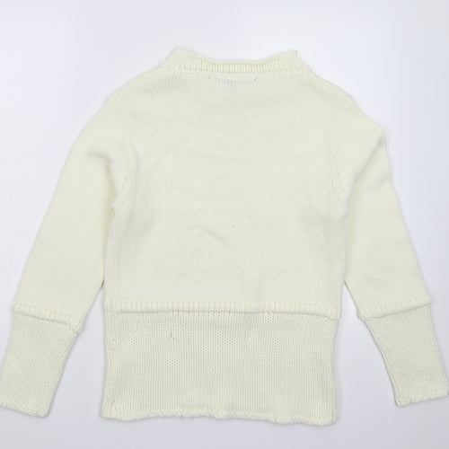 Image Womens White  Knit Pullover Jumper Size M