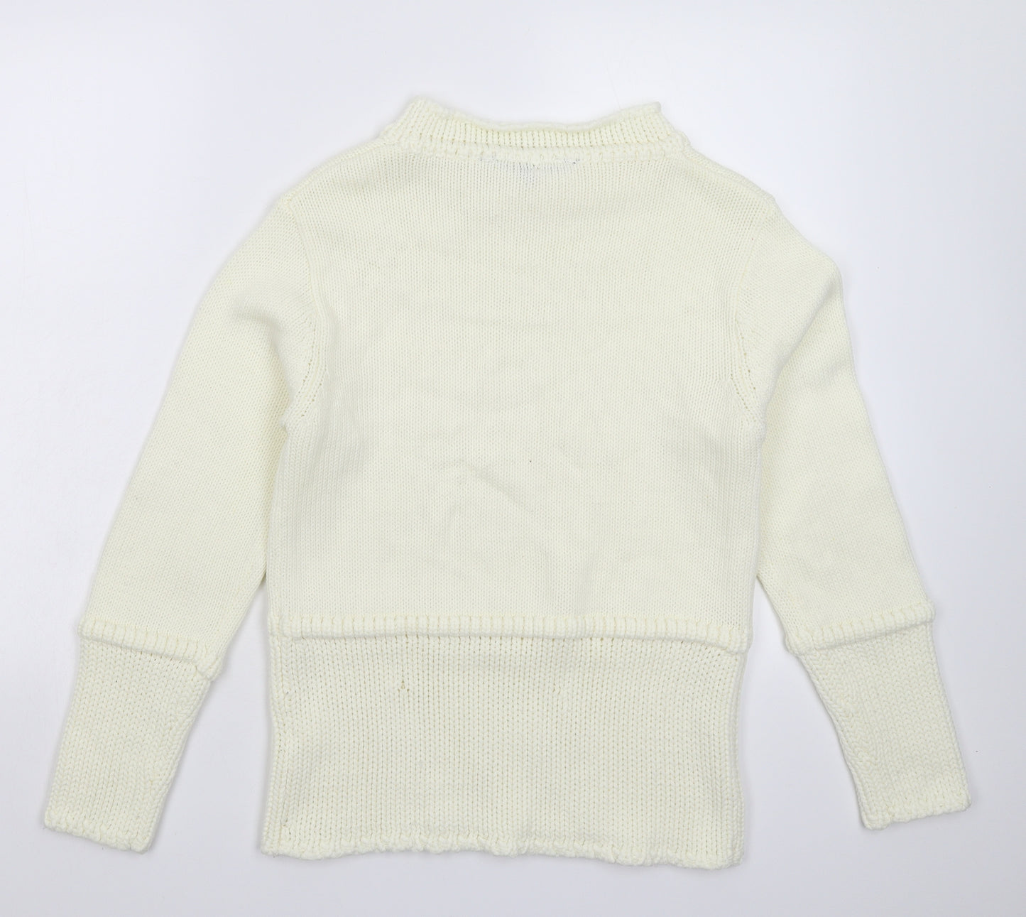 Image Womens White  Knit Pullover Jumper Size M