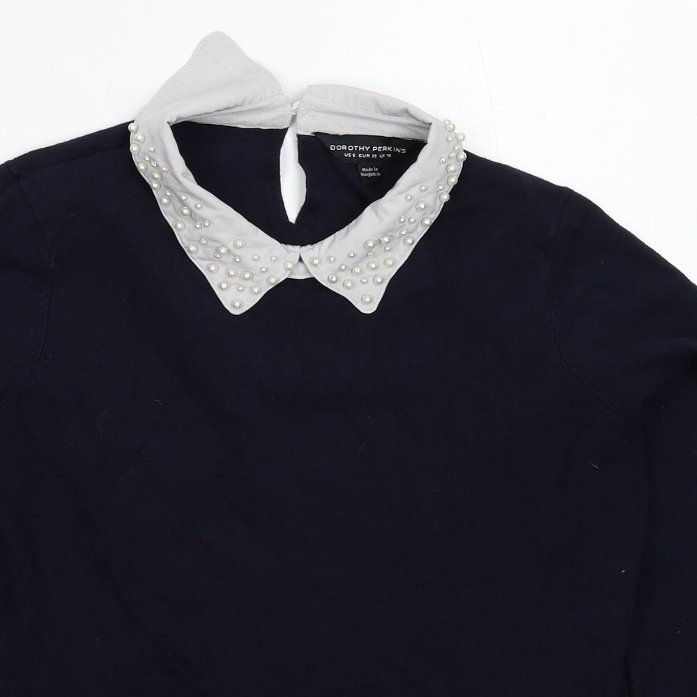 Dorothy Perkins Womens Blue  Knit Pullover Jumper Size 10