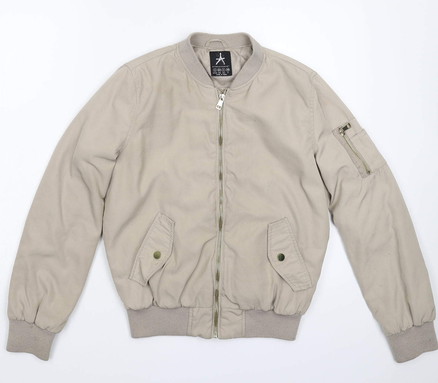 Atmosphere Womens Grey   Bomber Jacket Jacket Size 6