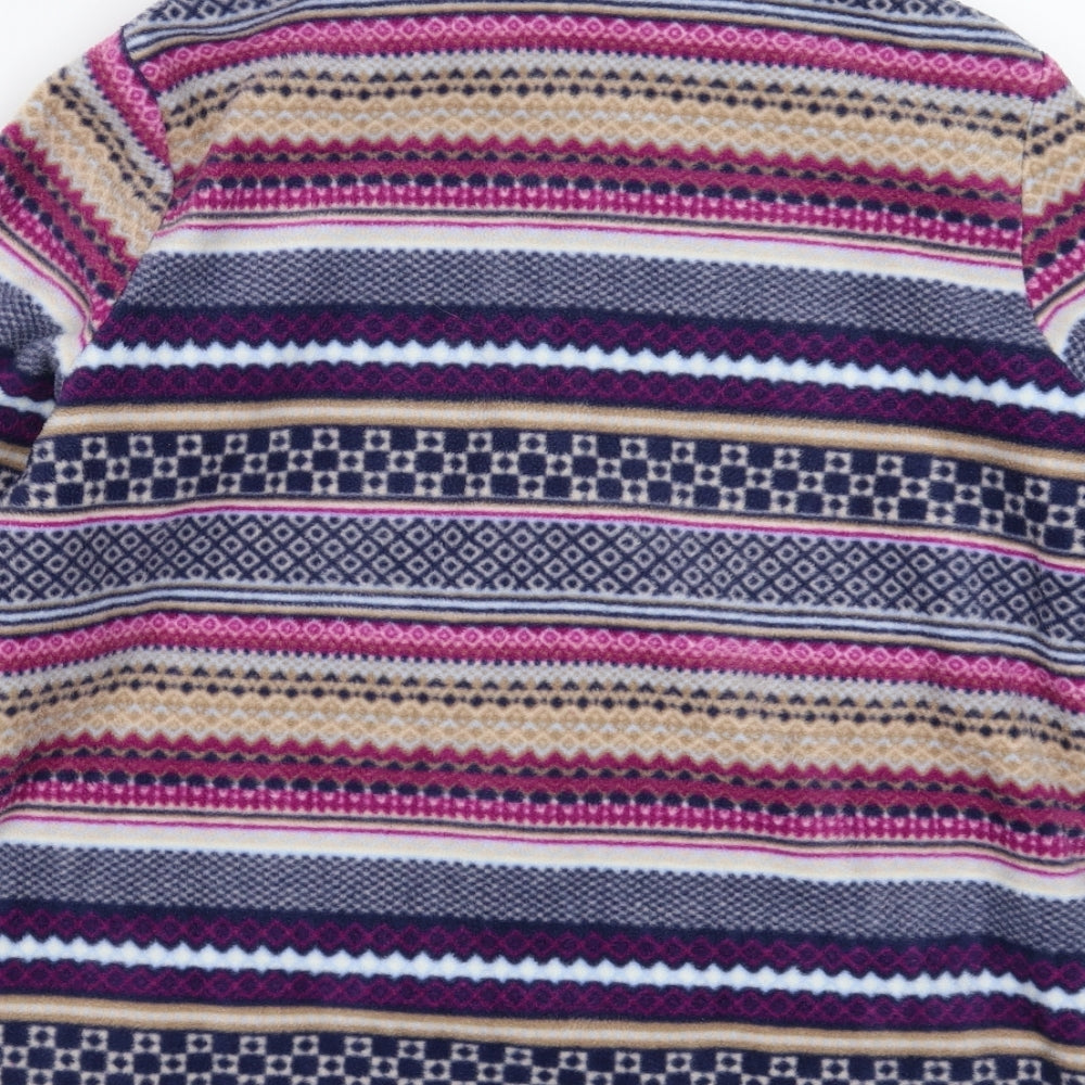 Damart Womens Multicoloured Geometric Fleece Jacket  Size 16