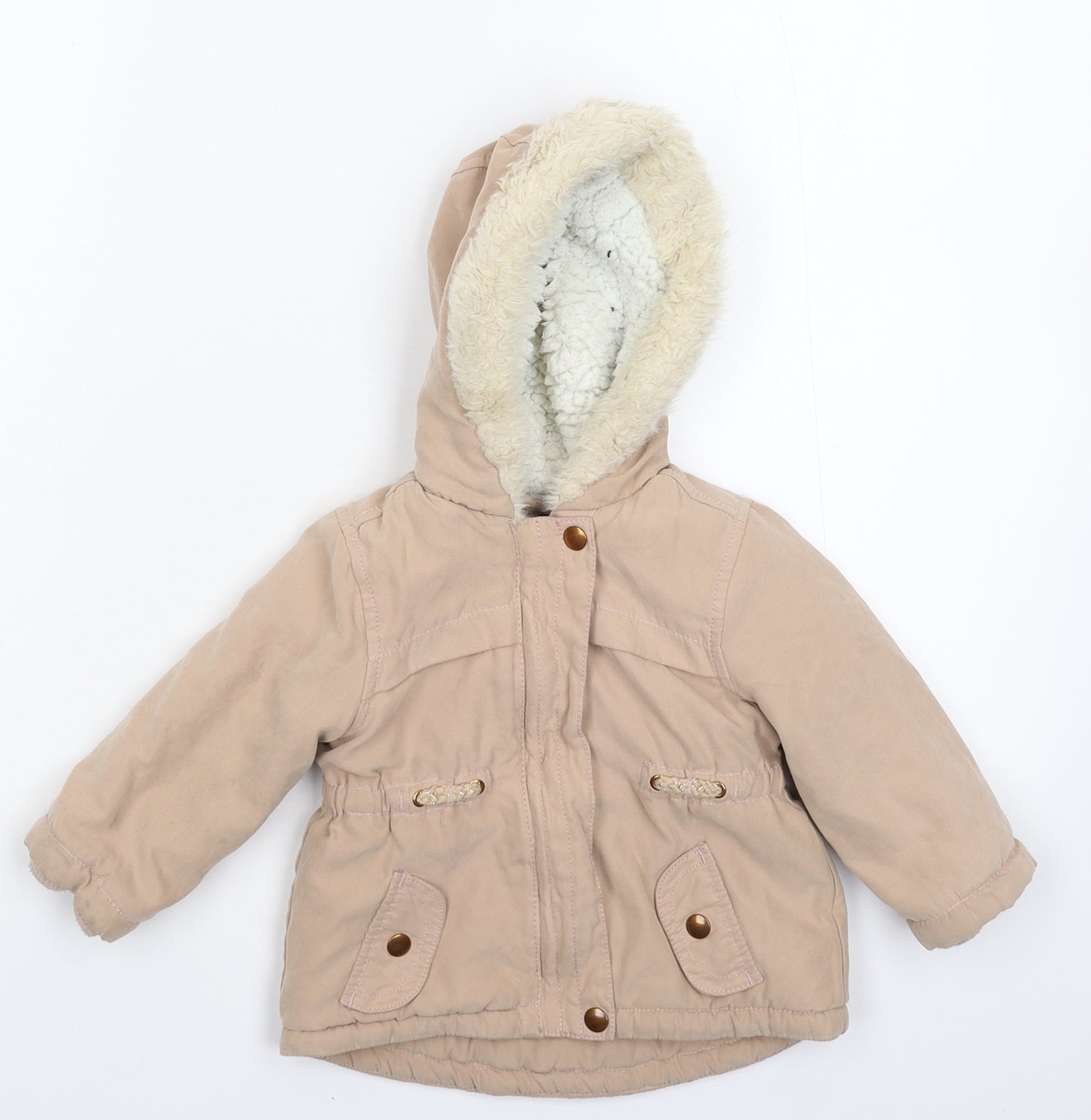 George Girls Beige   Parka Coat Size 9-12 Months