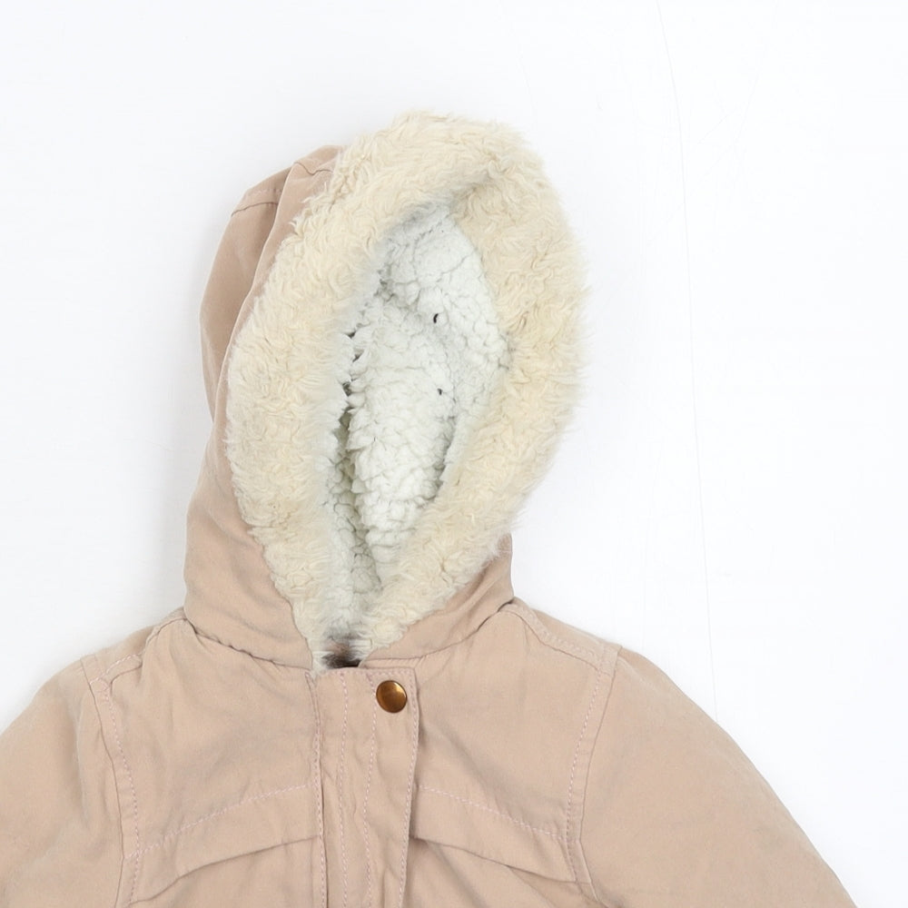 George Girls Beige   Parka Coat Size 9-12 Months