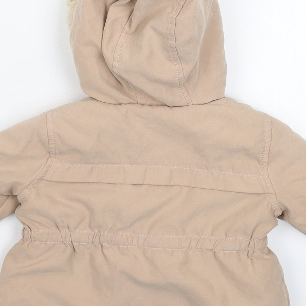 George Girls Beige   Parka Coat Size 9-12 Months