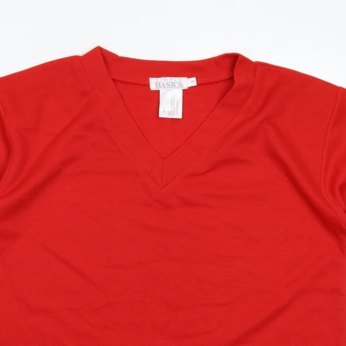 Simple Womens Red   Basic T-Shirt Size S  - Oversized