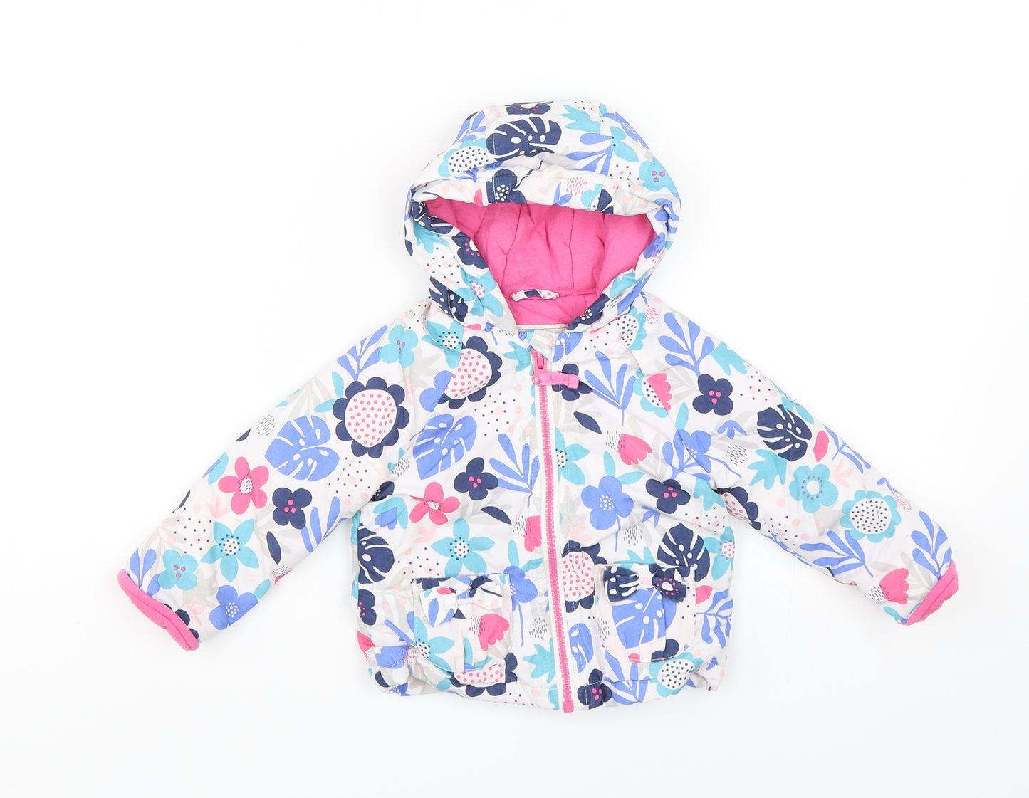 George Baby White Floral  Parka Jacket Size 6-9 Months