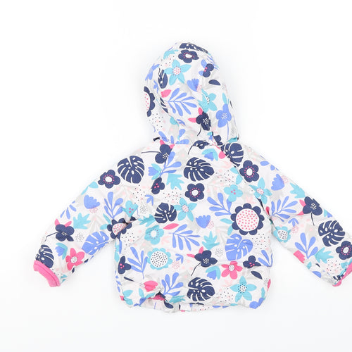 George Baby White Floral  Parka Jacket Size 6-9 Months