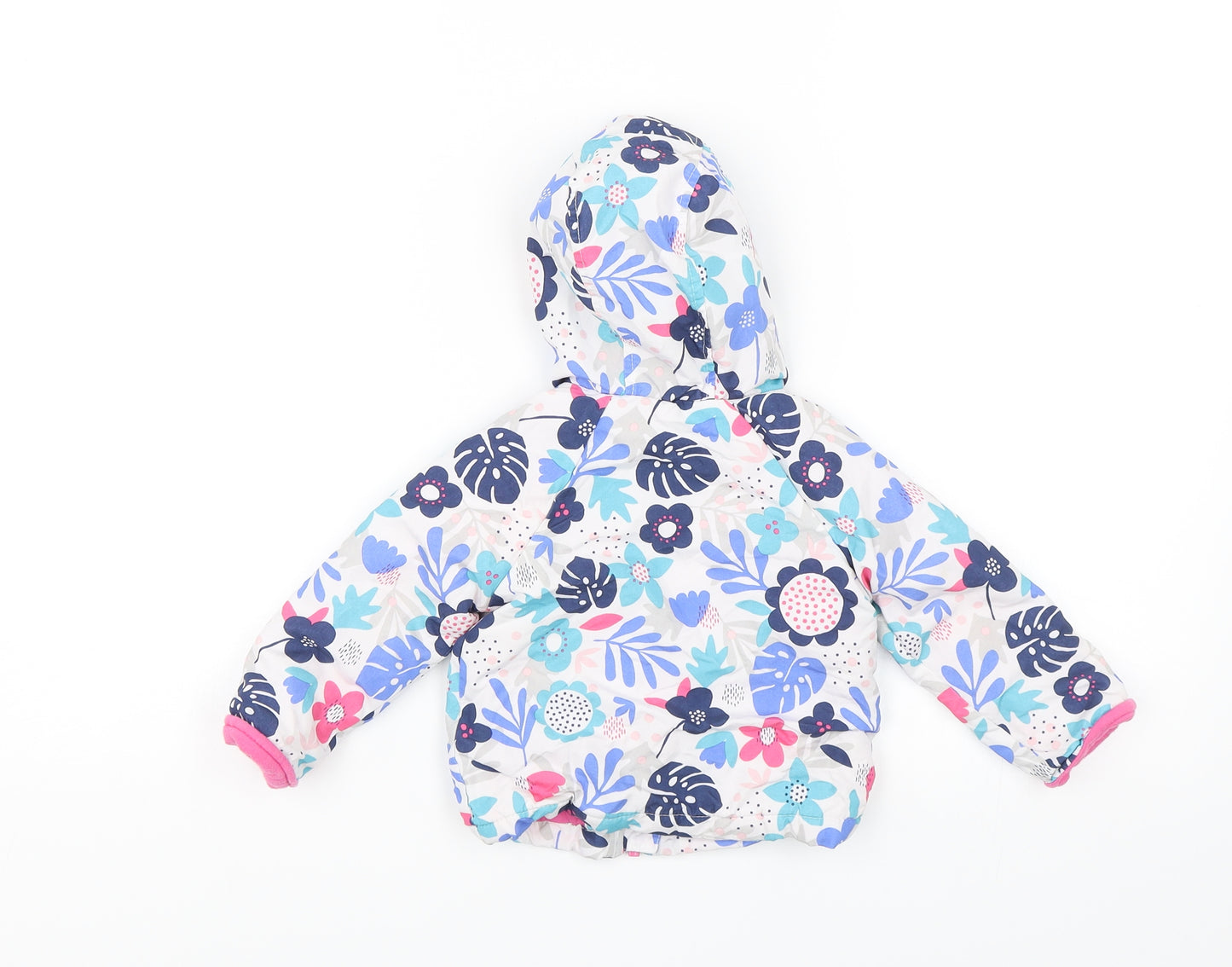 George Baby White Floral  Parka Jacket Size 6-9 Months