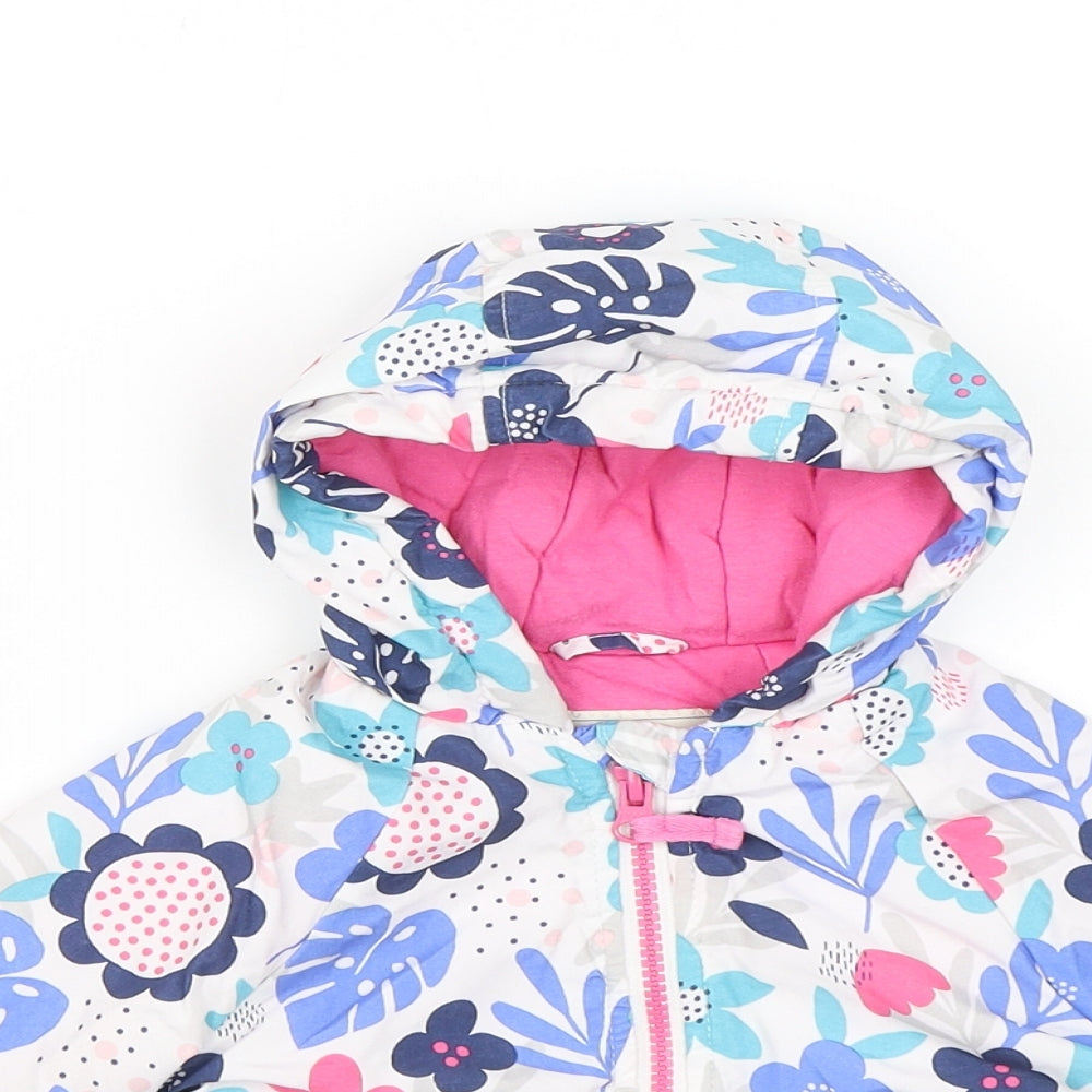 George Baby White Floral  Parka Jacket Size 6-9 Months
