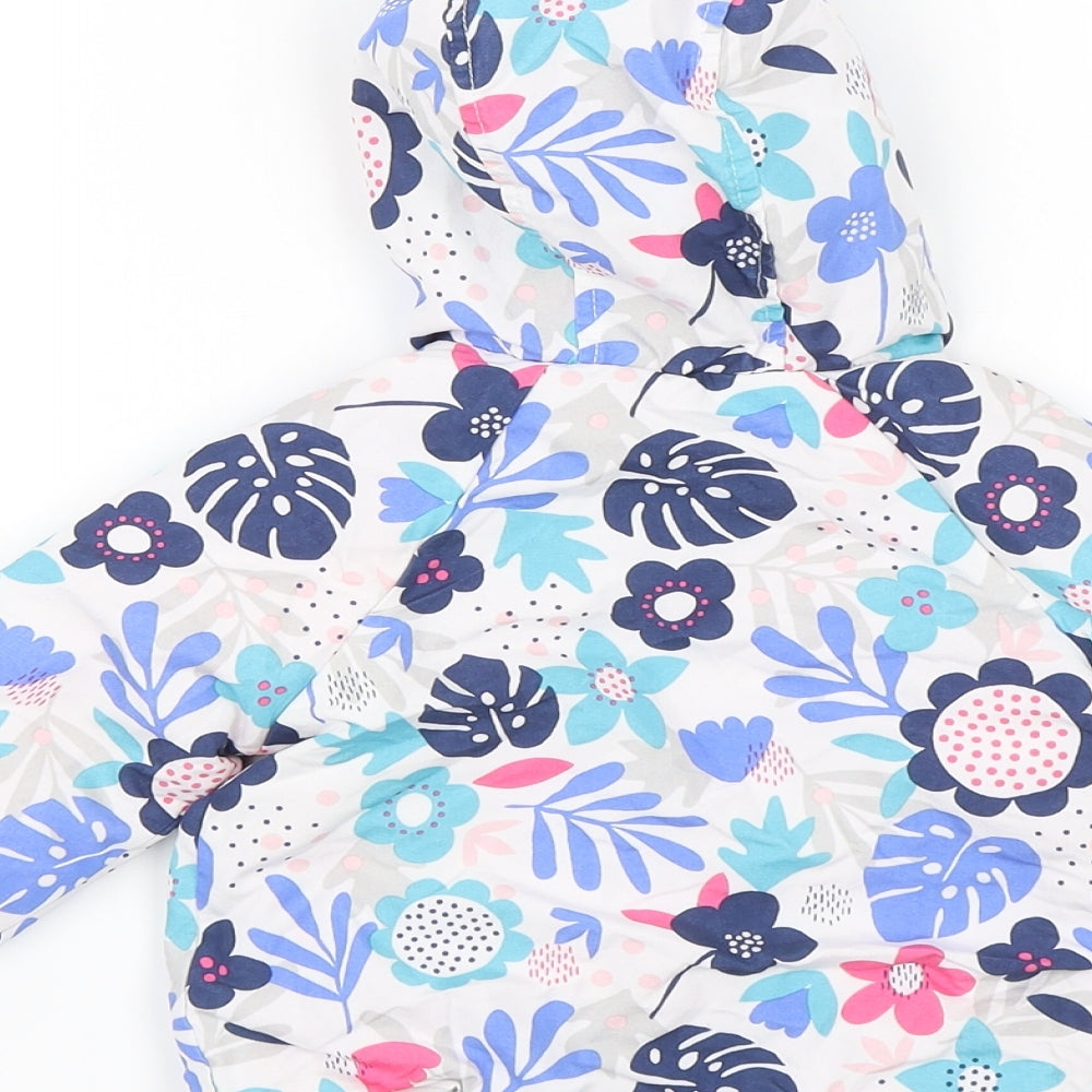 George Baby White Floral  Parka Jacket Size 6-9 Months
