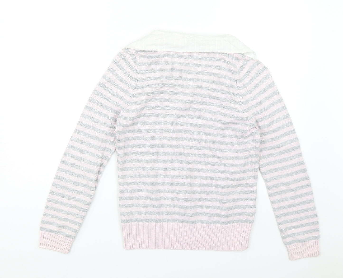 Marks and Spencer Womens Pink Striped  Pullover Jumper Size 12