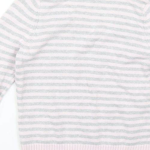 Marks and Spencer Womens Pink Striped  Pullover Jumper Size 12
