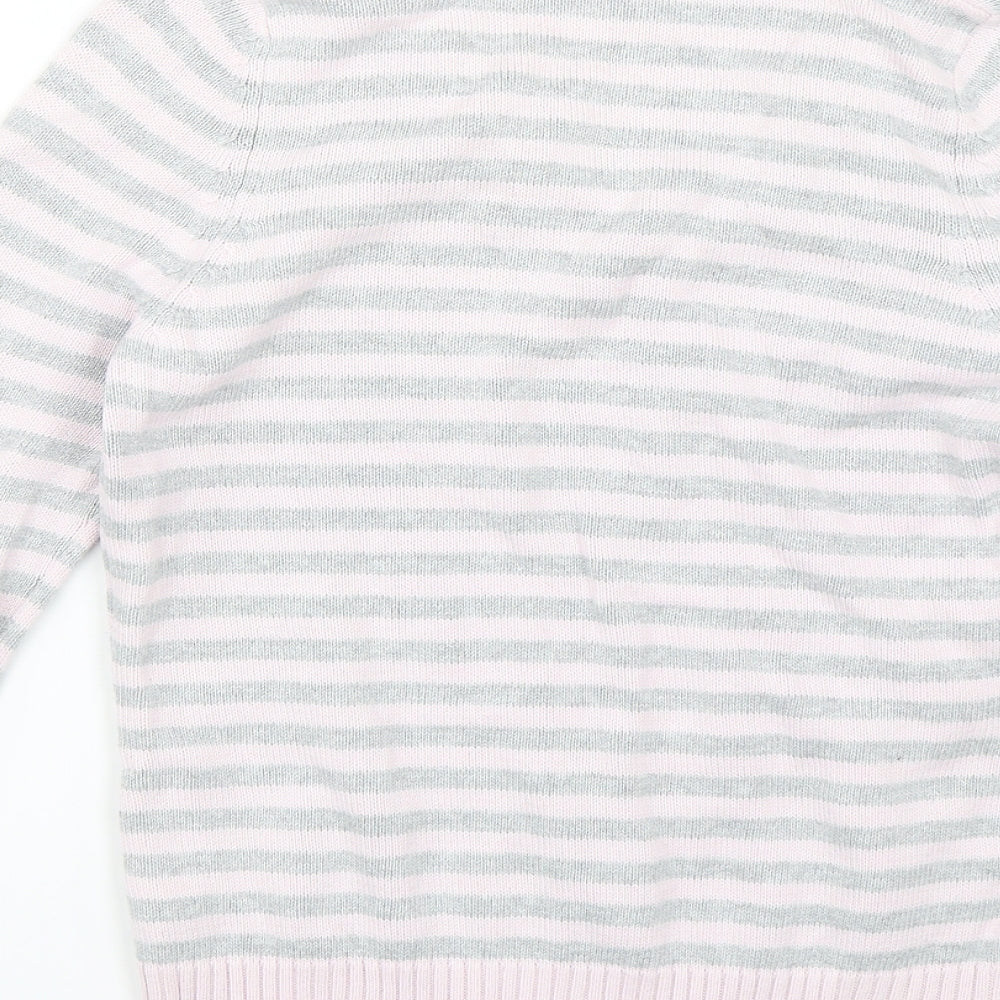 Marks and Spencer Womens Pink Striped  Pullover Jumper Size 12
