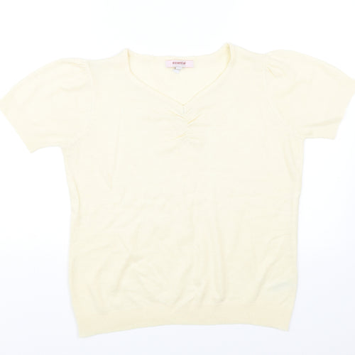 Essential Collection Womens White   Basic T-Shirt Size 12