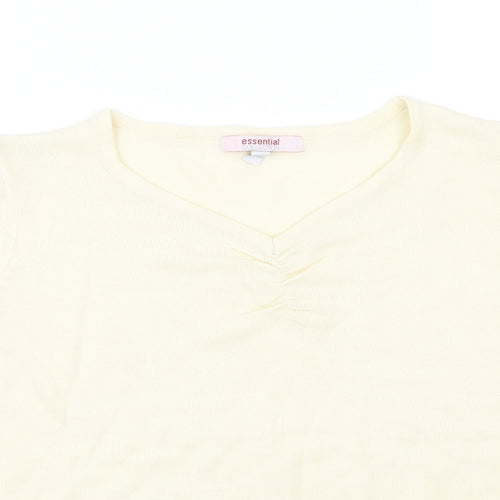 Essential Collection Womens White   Basic T-Shirt Size 12