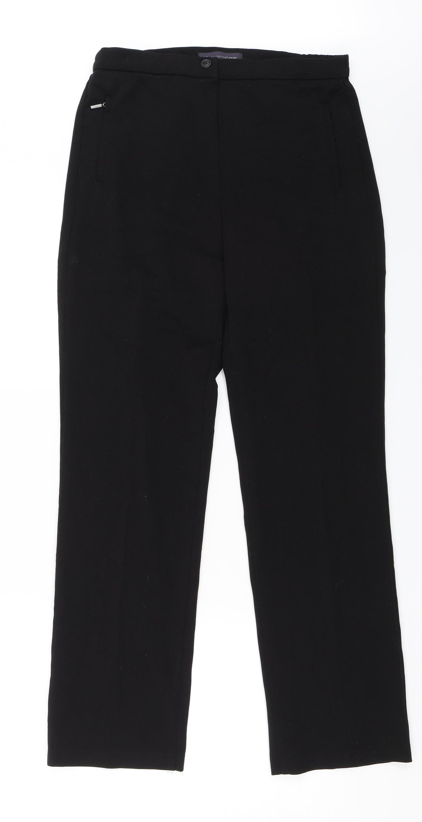 M&S Womens Black   Dress Pants Trousers Size 8 L27 in