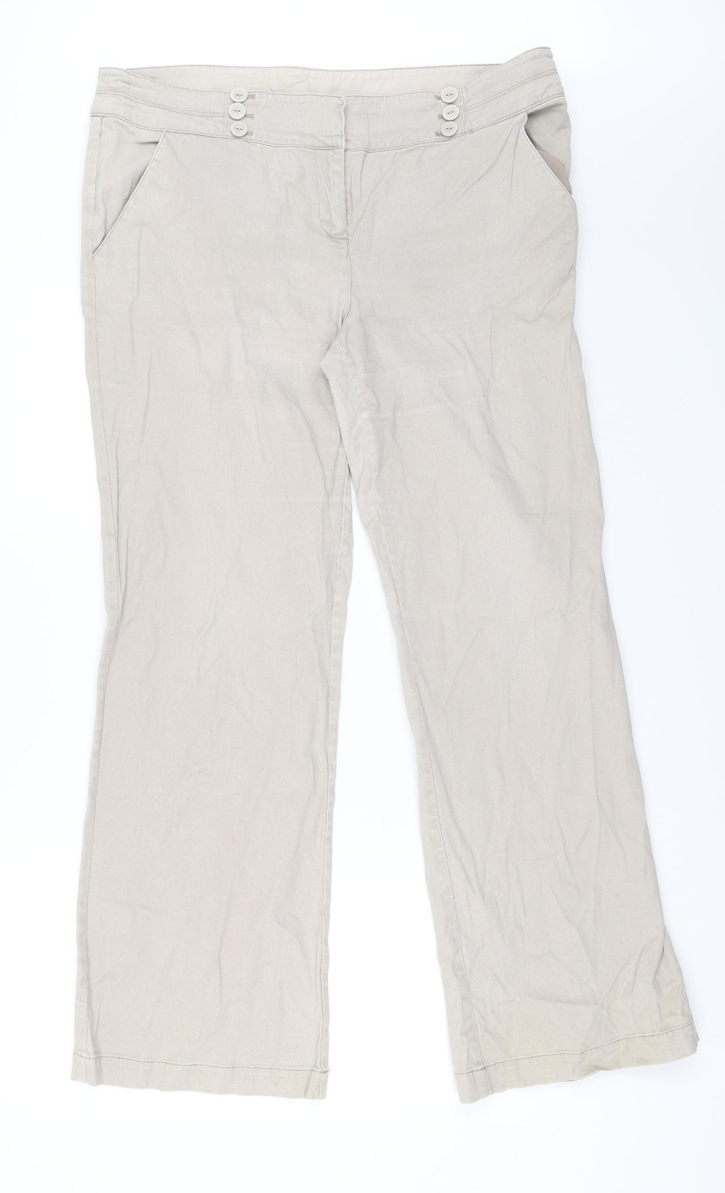 Wallis Womens Beige   Trousers  Size 16 L28 in