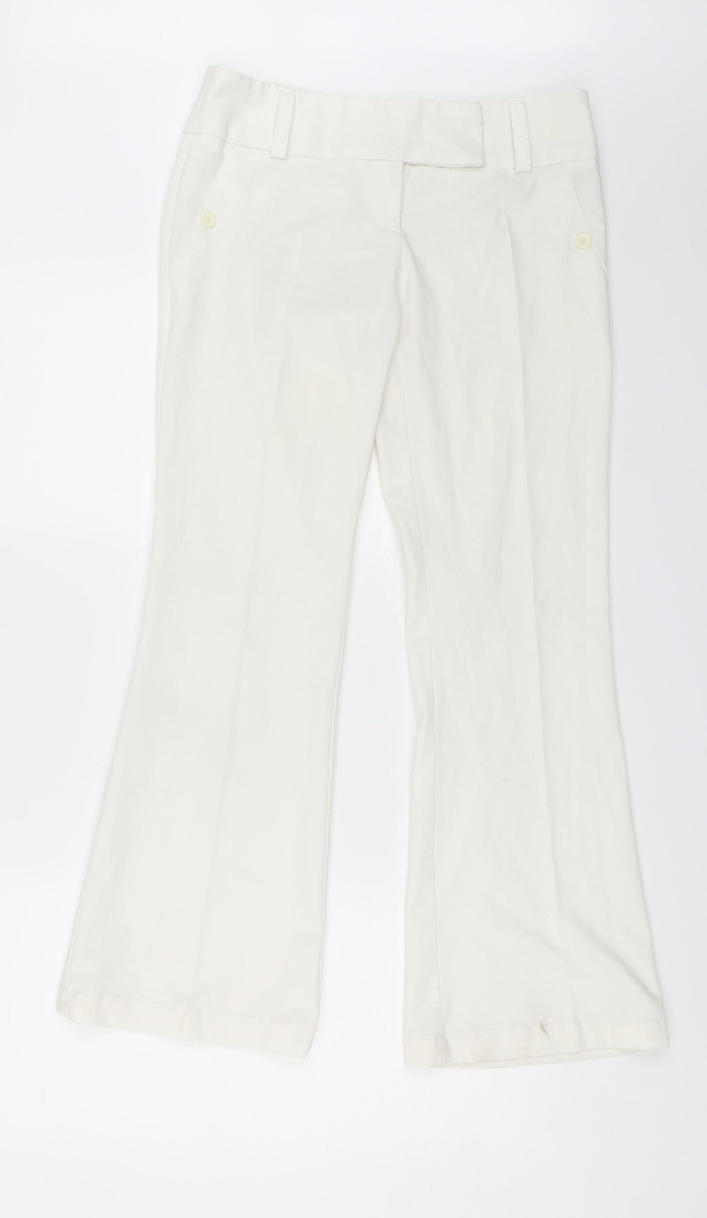 Preworn Womens White   Trousers  Size 8 L26 in