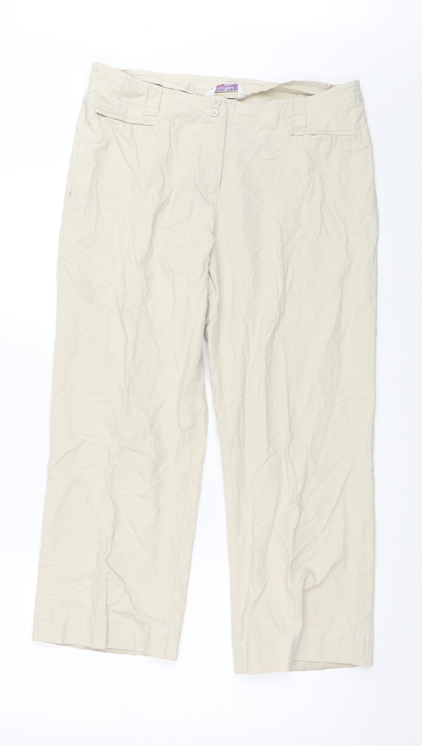 Papaya Womens Beige   Trousers  Size 14 L22 in