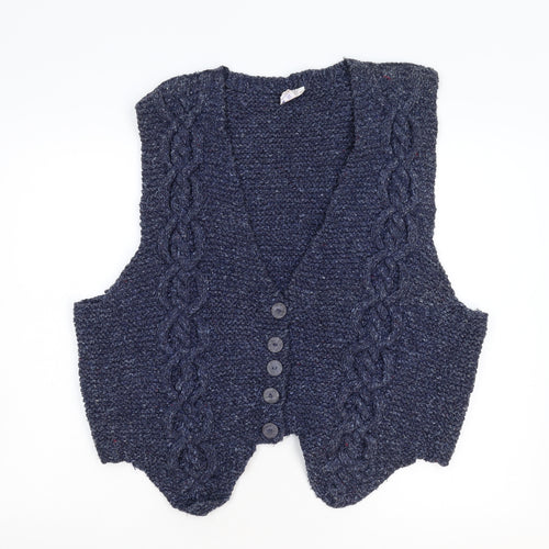 Mog Mens Blue  Knit Vest Jumper Size L  - Recycled Denim