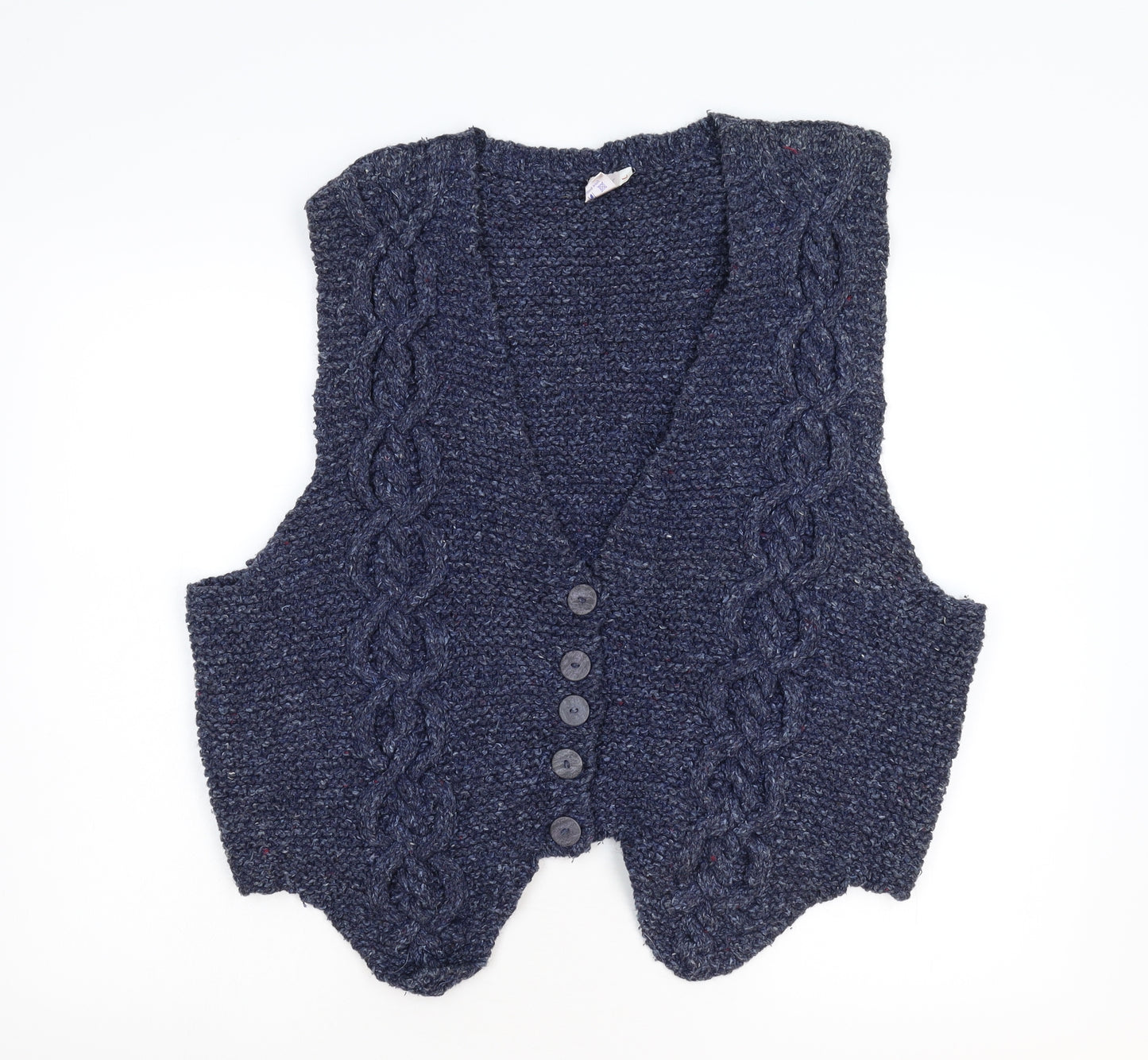 Mog Mens Blue  Knit Vest Jumper Size L  - Recycled Denim
