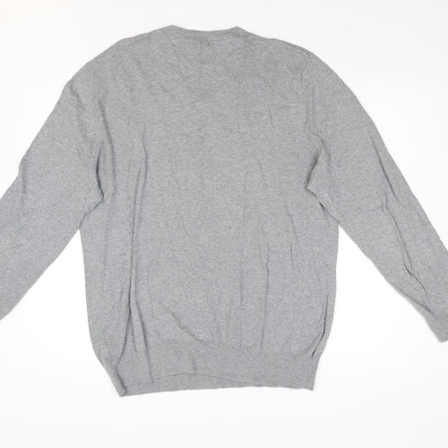 Jeff Banks Mens Grey  Knit Pullover Jumper Size L  - 100% Cotton