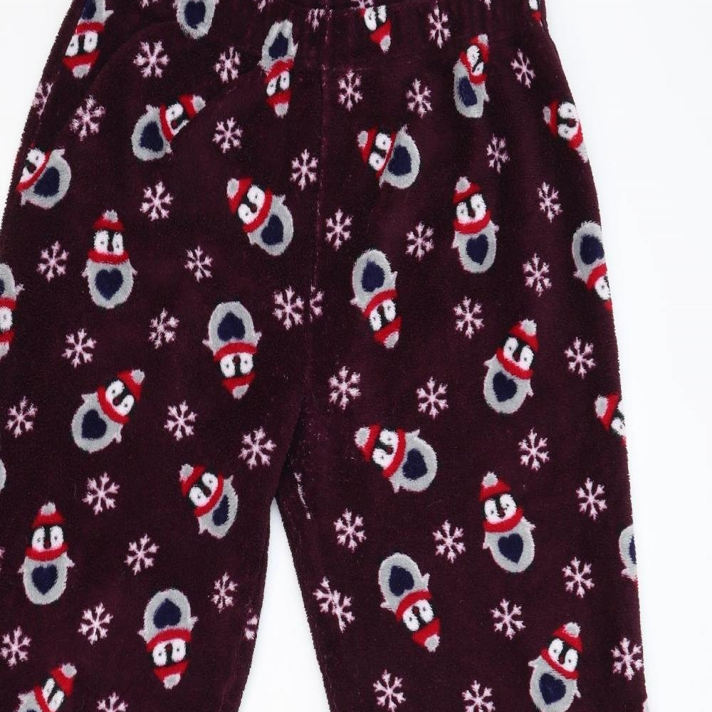 Lady Olga Womens Red  Fleece  Pyjama Pants Size M
