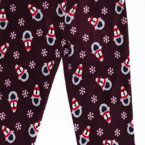 Lady Olga Womens Red  Fleece  Pyjama Pants Size M