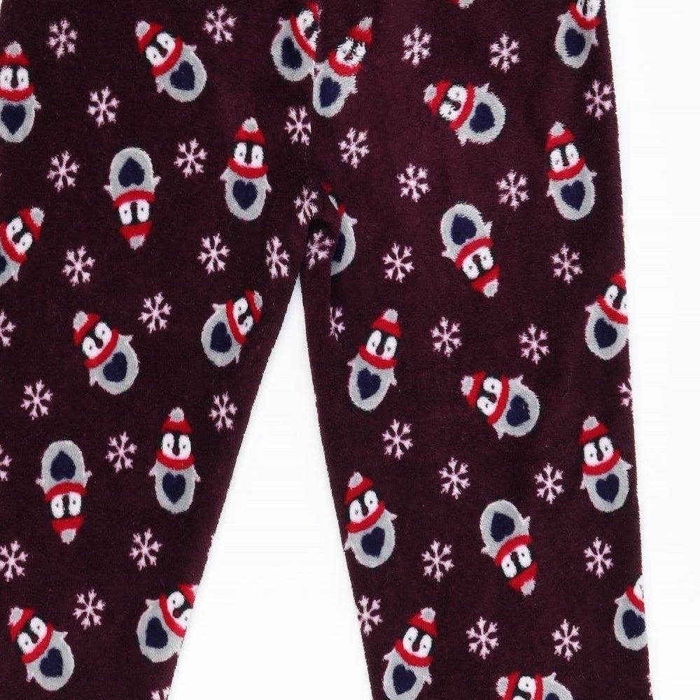 Lady Olga Womens Red  Fleece  Pyjama Pants Size M