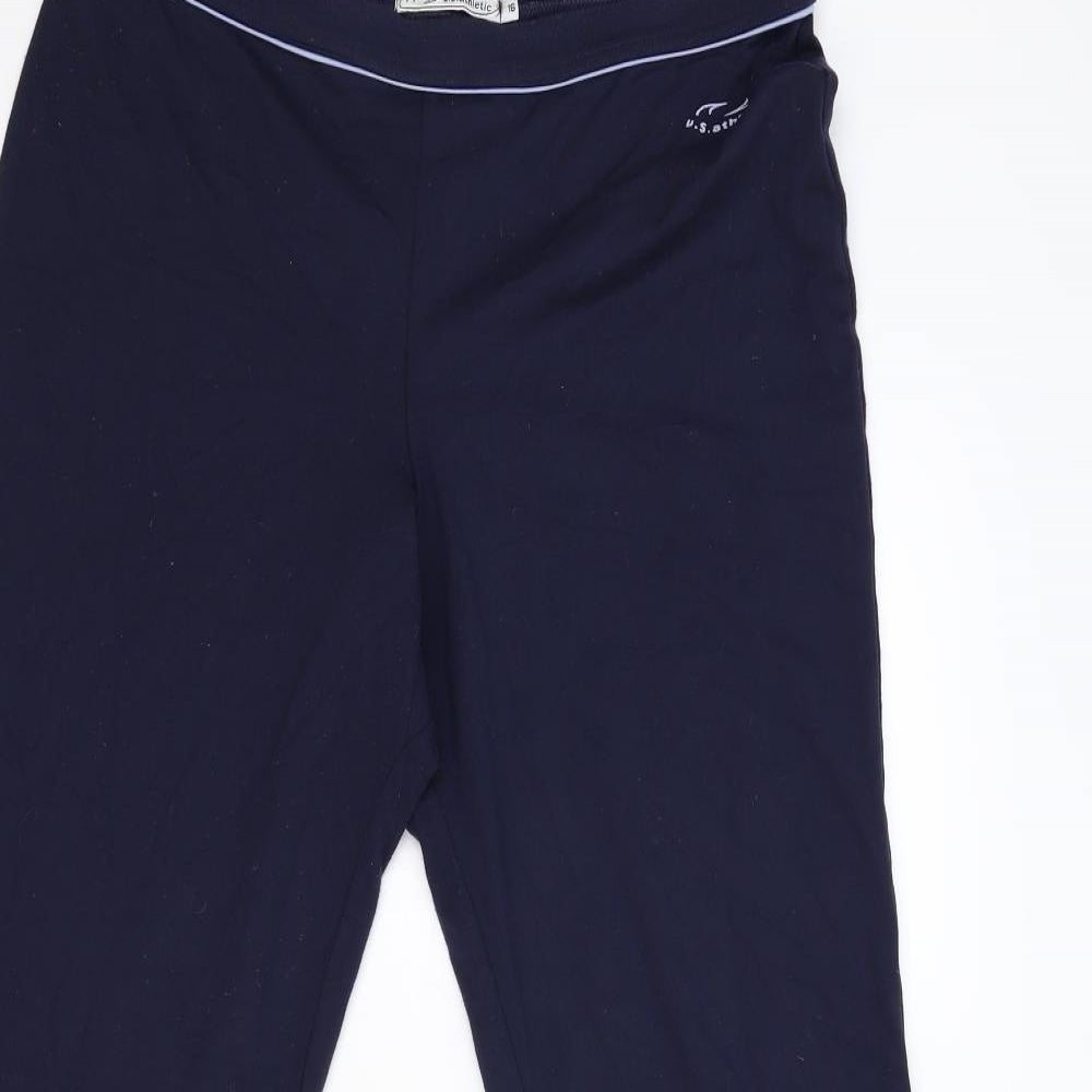 USA Athletic Womens Blue   Track Pants Trousers Size 16 L34 in