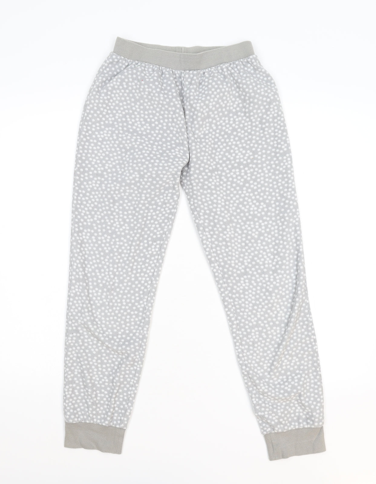 NEXT Girls Grey Polka Dot Fleece  Pyjama Pants Size 12 Years