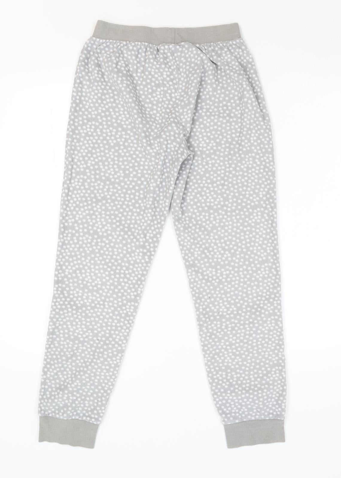 NEXT Girls Grey Polka Dot Fleece  Pyjama Pants Size 12 Years