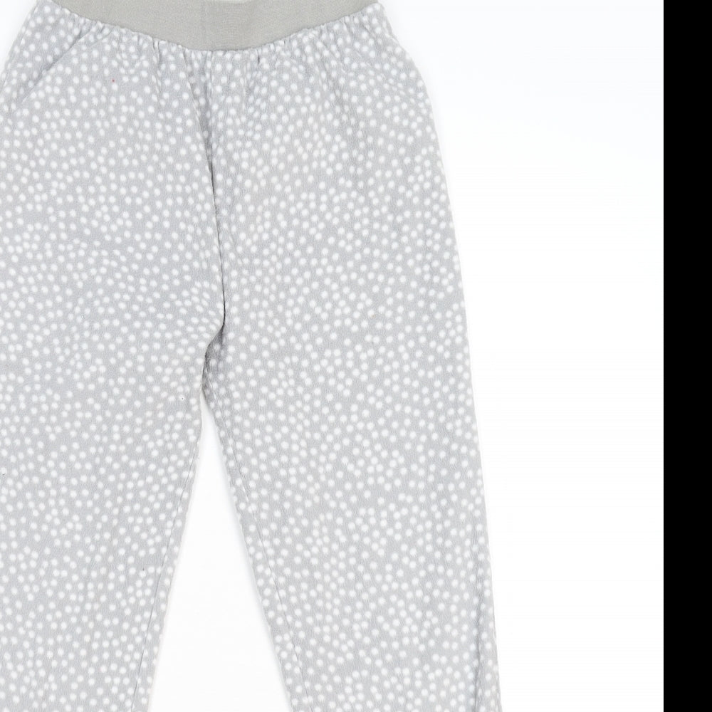 NEXT Girls Grey Polka Dot Fleece  Pyjama Pants Size 12 Years